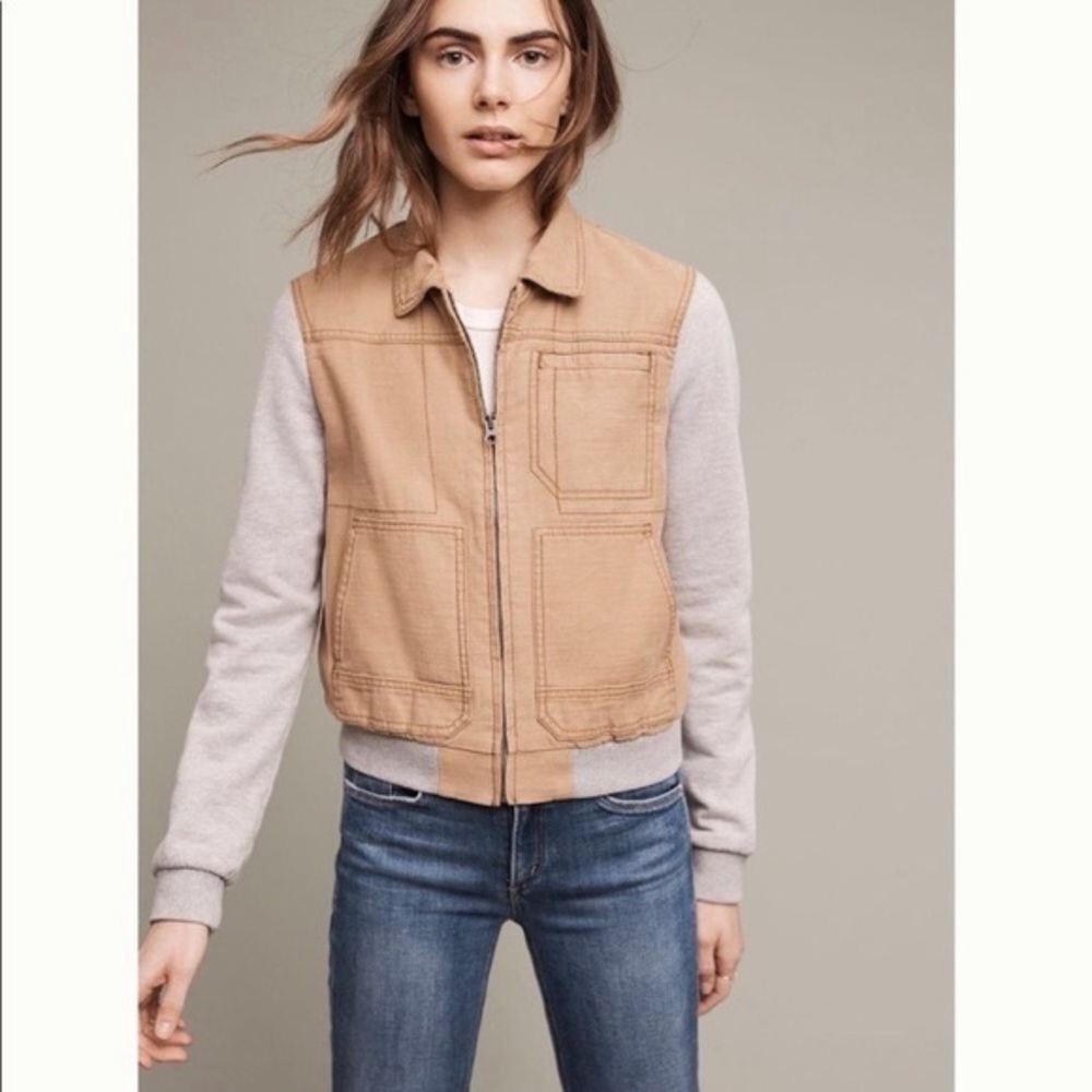 Anthropologie Hei Hei Excursion Collared Bomber Jacket